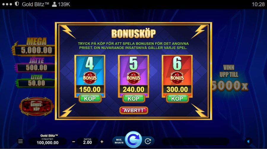Gold Blitz bonusköp