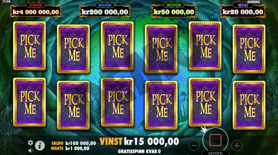 Jackpottspel i Queenie slot.