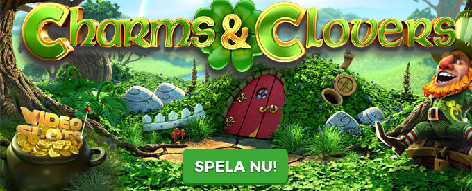Spela Charms & Clovers hos Casinostugan Charms & Clovers logga.