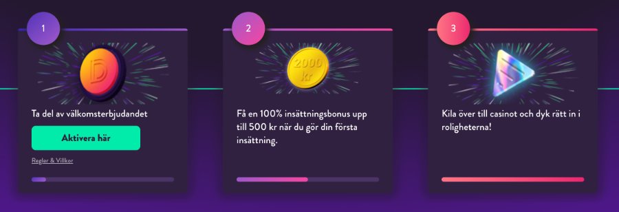 Steg för steg bonus hos Dunder