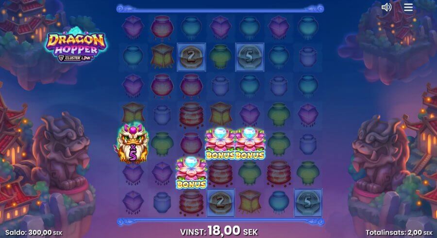 Free spins-läge i Dragon Hopper