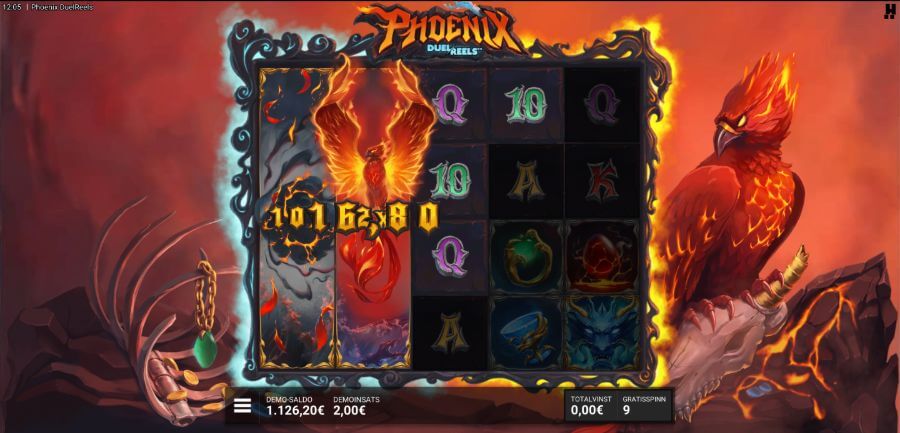 Free spins-läge i Phoenix DuelReels
