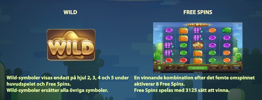 Free spins och Wild i Reel Rush