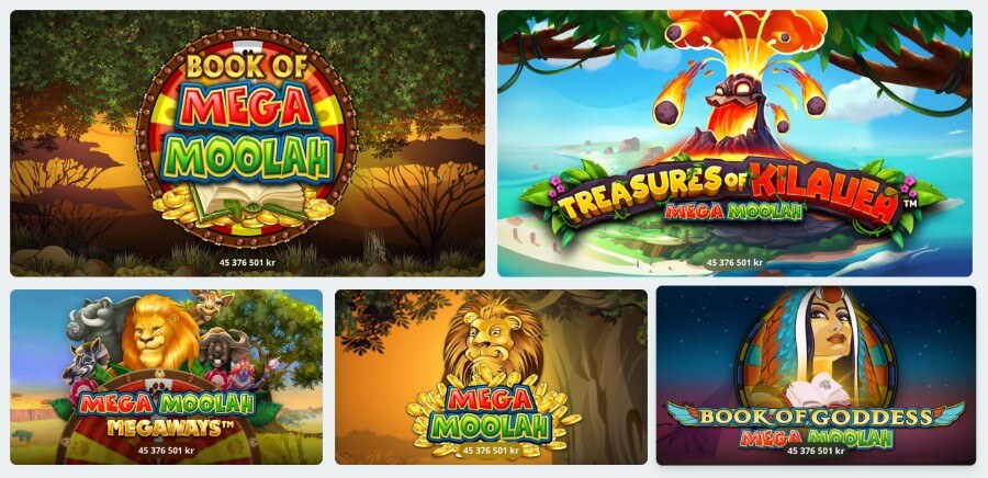 Mega Moolah Slots hos SpeedyCasino.