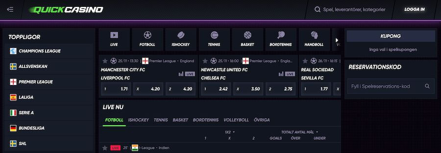 QuickCasino odds