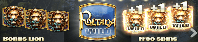 Spela Poltava hos Rizk Landa tre Poltava wilds och du triggar free spins funktionen.