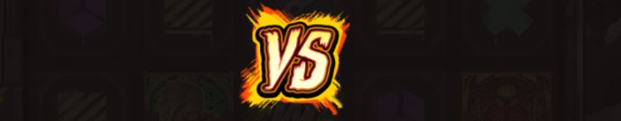 Slayer Duel Reels-symbol i form av bokstäverna VS, från Slayers Inc.