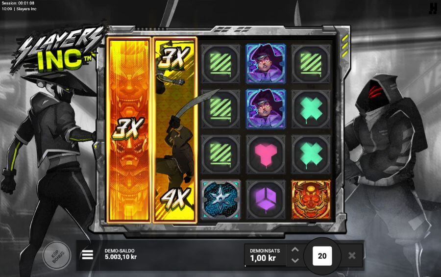 Spelplan med Slayer Duel Reels från Slayers Inc.