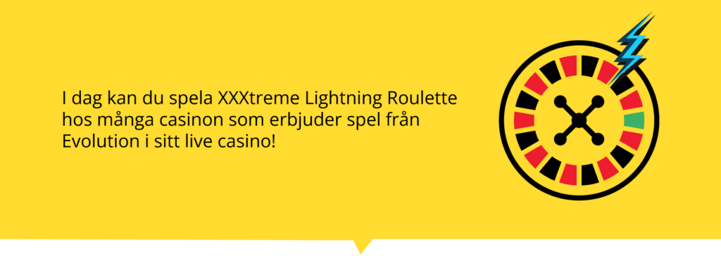 XXXtreme Lightning Roulette erbjuds hos många live casinon.