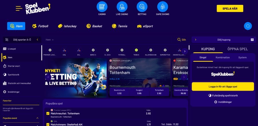 Spelklubben betting