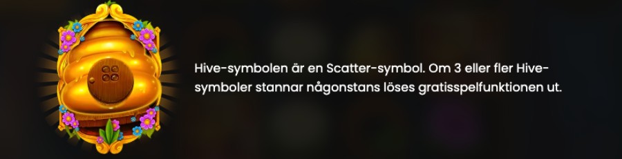 Scattersymbol från Wild Swarm i form av en guldig bikupa.