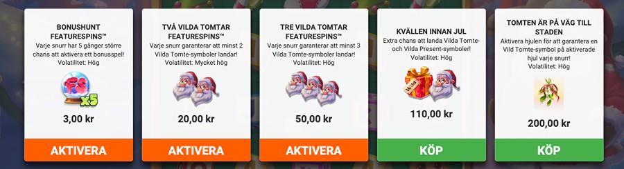 Bonusköpsmeny från Xmas Drop.