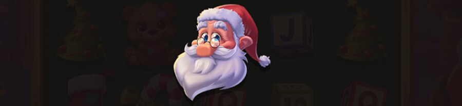 Tomtesymbol med röd luva, vitt skägg och glasögon från Xmas Drop.
