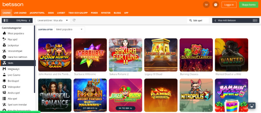 Betsson slots