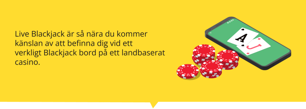 Blackjack live casino spelas i realtid