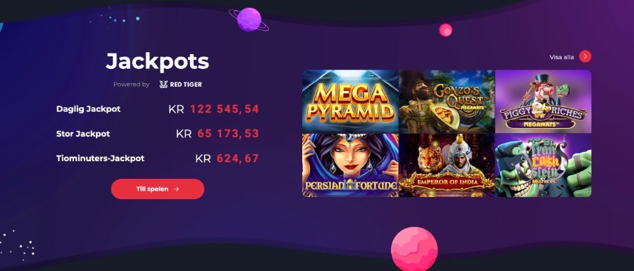 Många jackpottar hos SlotV