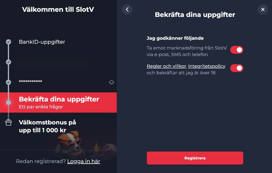 Öppna konto hos SlotV