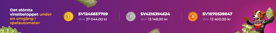 Största vinster hos SlotV