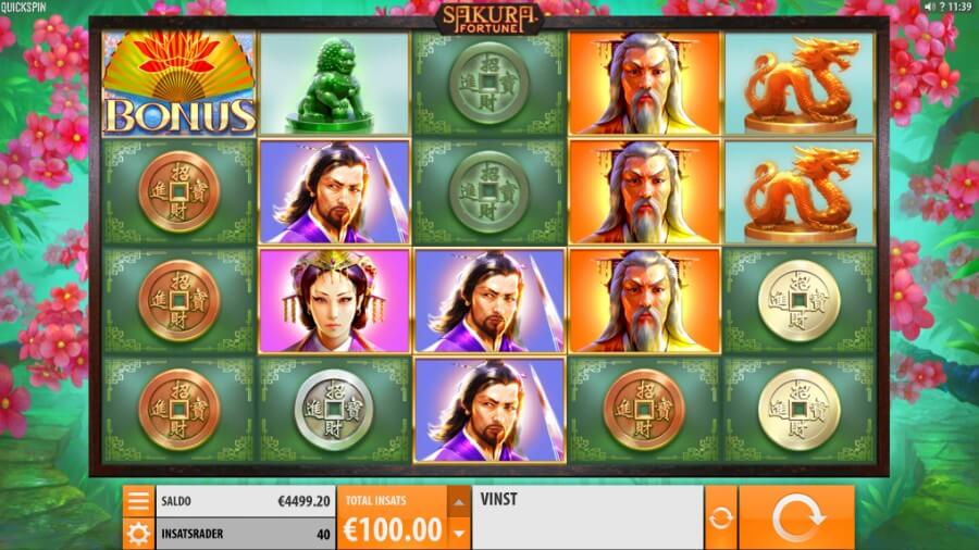 Huvudspelet i Sakura Fortune slot