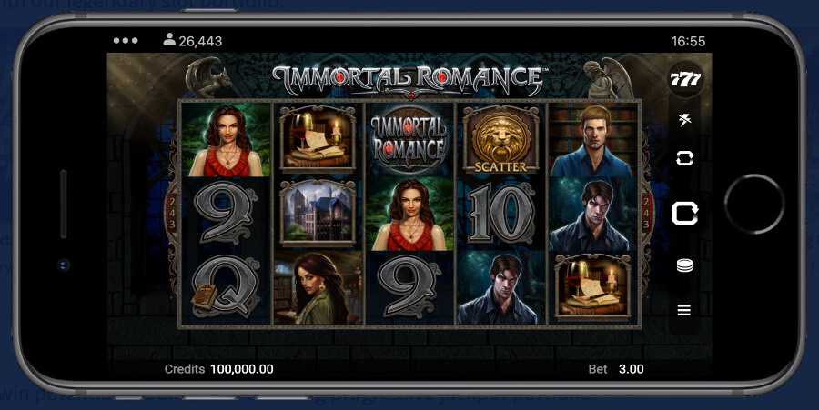 Spela Immortal Romance i mobilen.