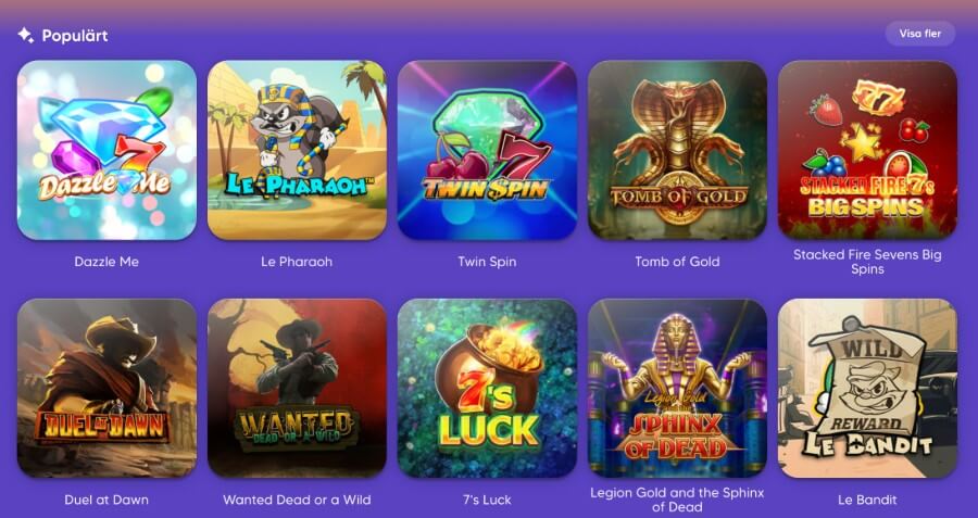 Spelautomater hos Pop Casino