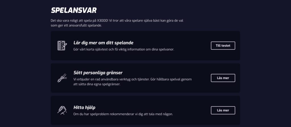 Spelansvar X3000