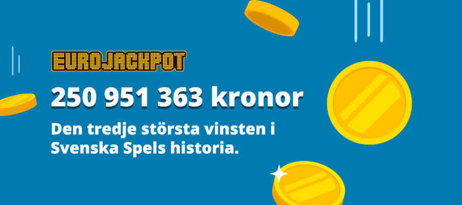 Spelare vann 250 miljoner på Eurojackpot