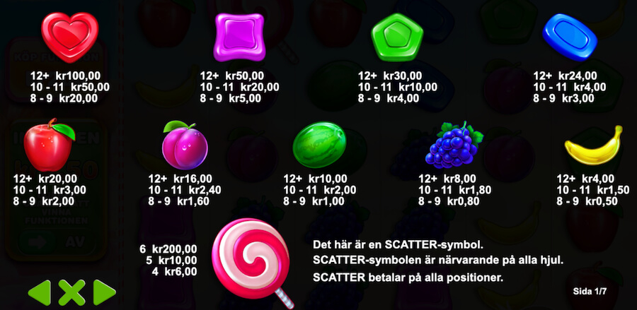 Sweet Bonanza symboler