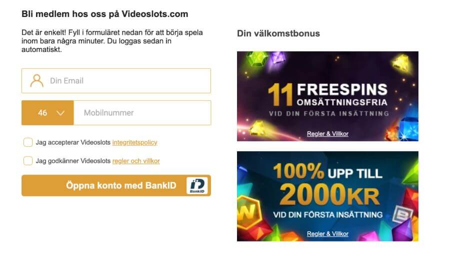 Bonus hos Videoslots